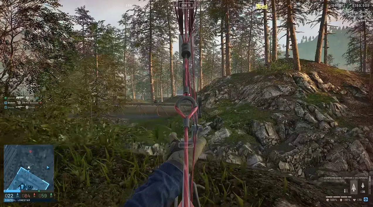 Aiming with compound bow