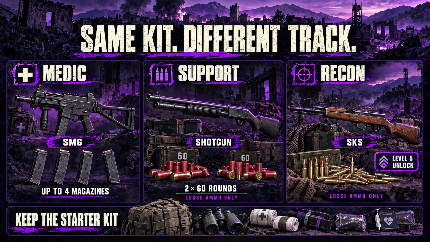 Medic, support, and recon