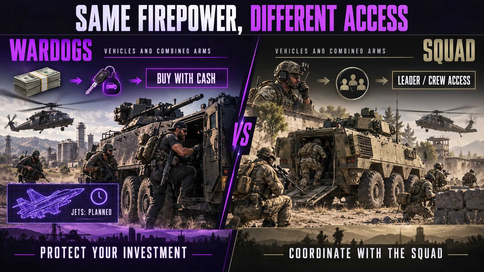 Wardogs vs Squad Vehicles and Combined Arms