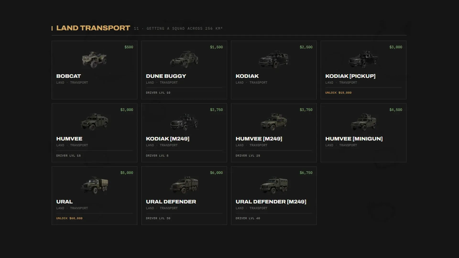 Wardogs land transport vehicles